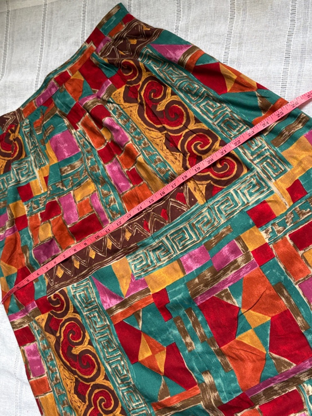 Requirements Multicolor Geometric Patchwork Print Midi Skirt - Picture 11 of 12